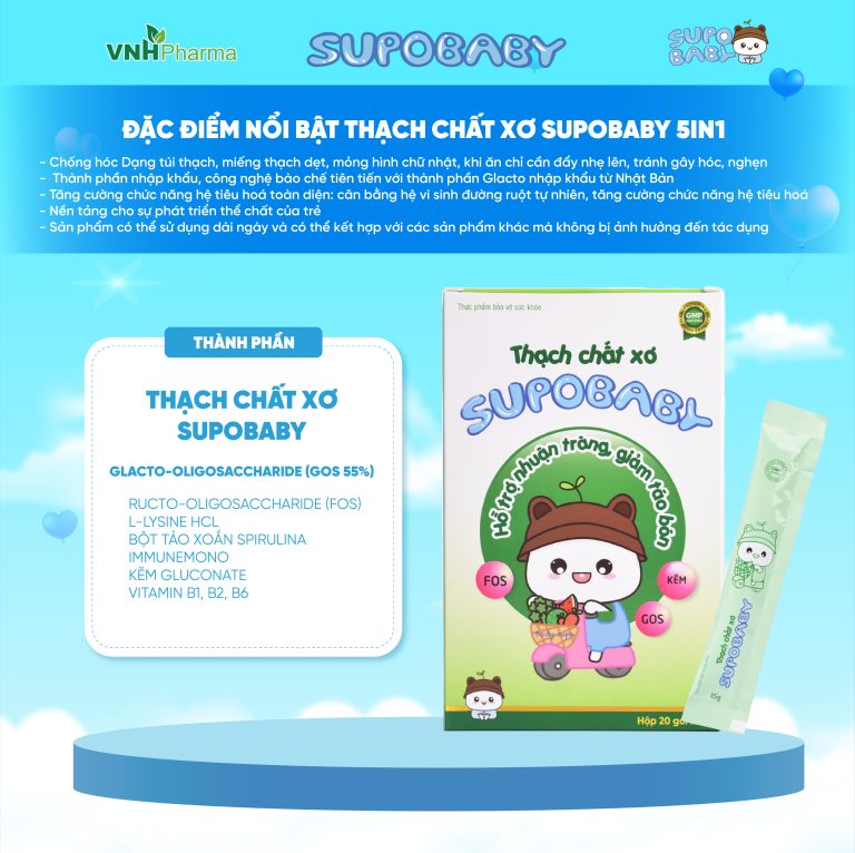 Combo 2 hộp SUPOBABY ( Thạch CHẤT XƠ và Thạch ĂN NGON )