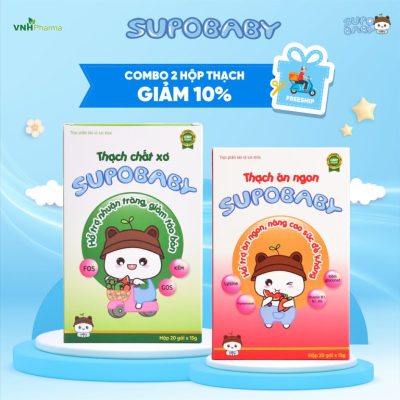 Combo 2 hộp SUPOBABY ( Thạch CHẤT XƠ và Thạch ĂN NGON )
