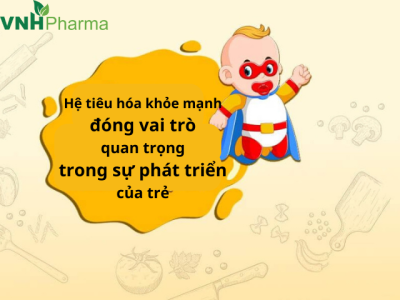 Hệ tiêu hóa khỏe mạnh đóng vai trò quan trọng trong sự phát triển của trẻ